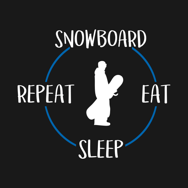 Snowboard Eat Sleep Repeat Gift For Snowboarders by OceanRadar