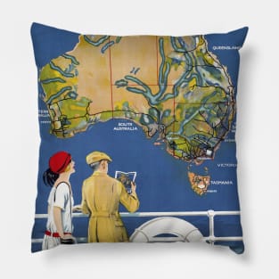 Australia Calls You Vintage Poster 1924 Pillow