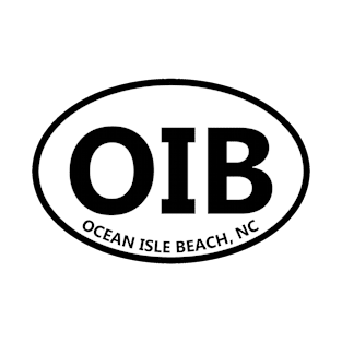 OIB - Ocean Isle Beach NC Modern Style Oval Design T-Shirt