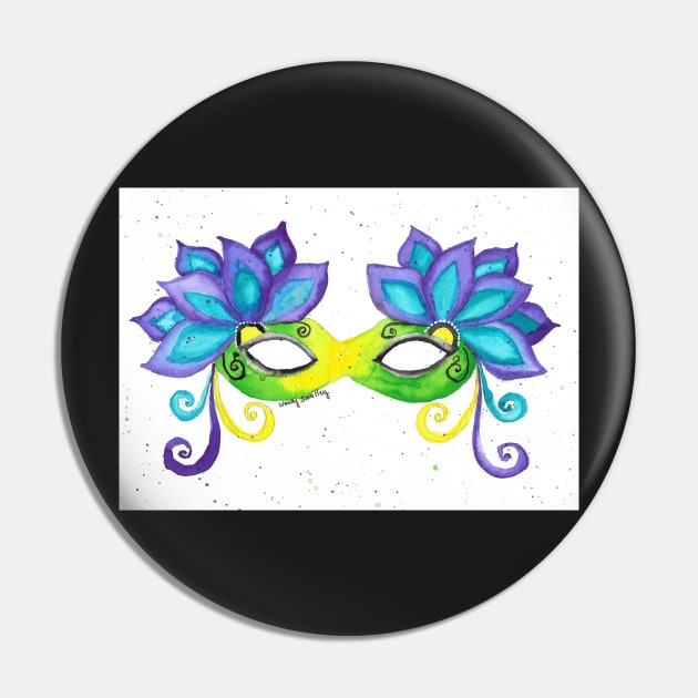 Mardi Gras Mask Pin by Wendysmalley