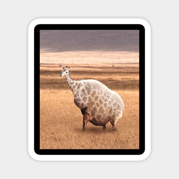 Cute Funny Fat Giraffe Magnet by Random Galaxy