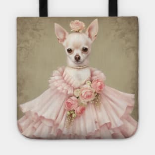 Princess White Chihuahua Tote