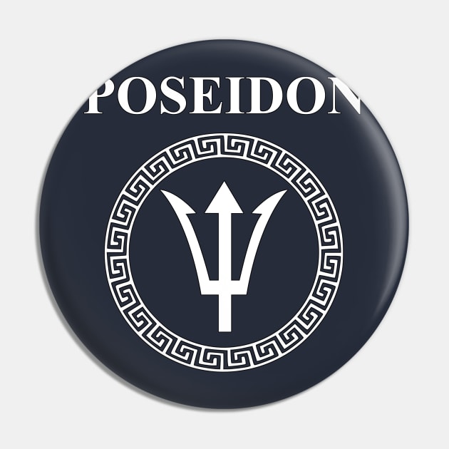 Poseidon Ancient Greek God Pin by AgemaApparel