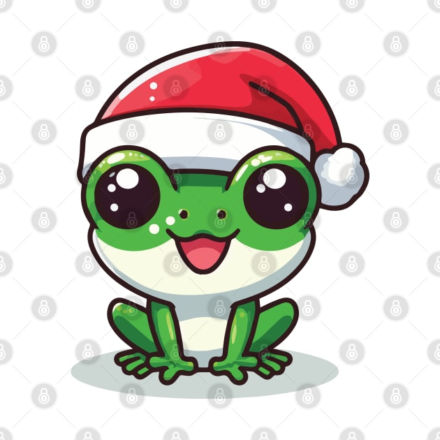 Christmas Frog with Santa Hat by Heartsake