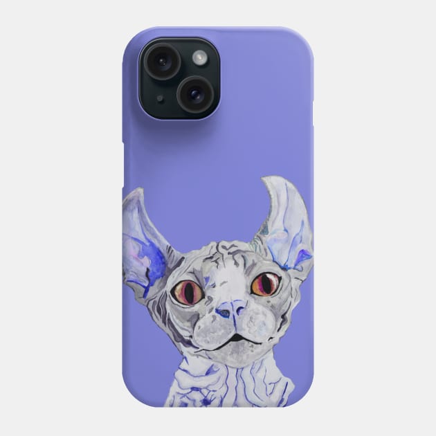 Violet sphynx cat Phone Case by deadblackpony