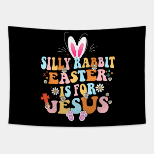 Silly Rabbit Easter Is For Jesus Cute Bunny Christian Faith Tapestry