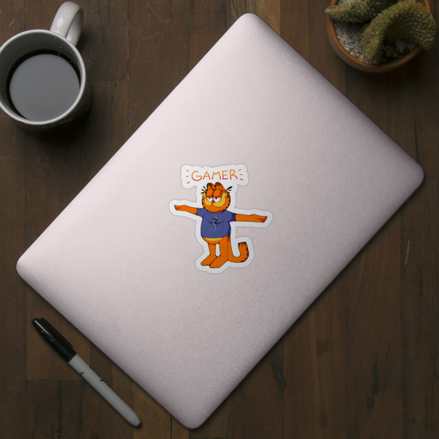 Gamer Garfield [Crazy Frog T Pose] - Garfield - Sticker