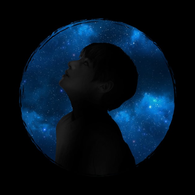 BTS V Tae silhouette (blue galaxy circle brush) | Army | Kpop by Vane22april