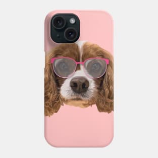 Dog with Pink Glasses Phone Case