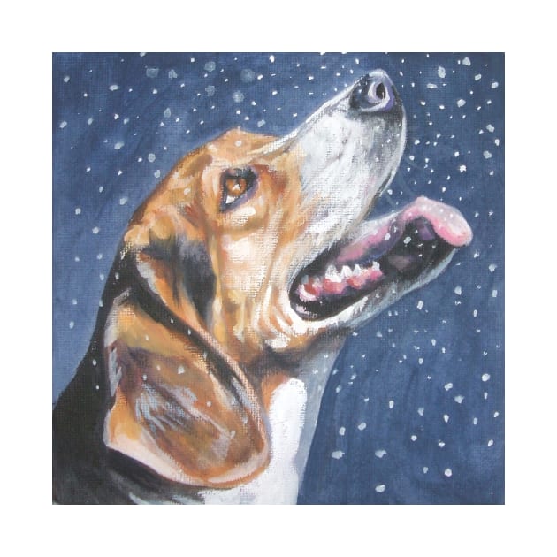 Beagle Christmas Fine Art Painting by LASHEPARD