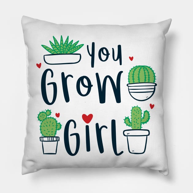 Gardening - You Grow Girl Pillow by ArtStyleAlice