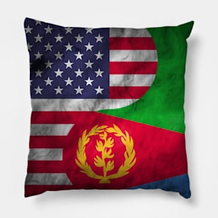 USA and Eritrea Dual Flag Yin Yang Combination Pillow