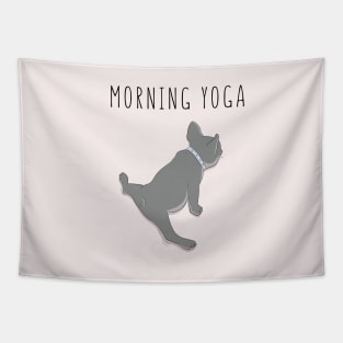 Morning yoga pug Tapestry