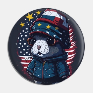 Patriotic Guinea Pig Pin