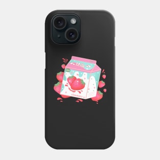 Retro 90s Japanese Kawaii Strawberry Milk Shake Carton Phone Case