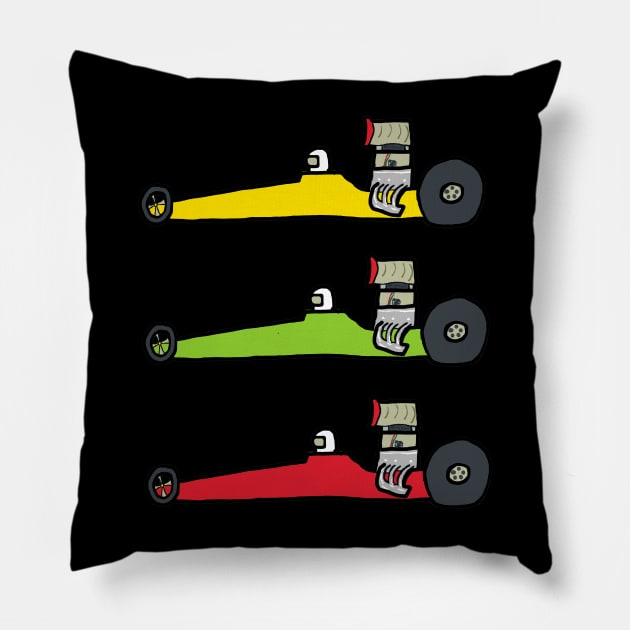 Drag Racing Pillow by Mark Ewbie