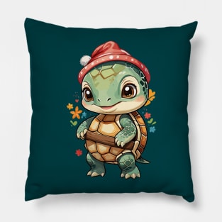 Cheerful floral Turtle Pillow