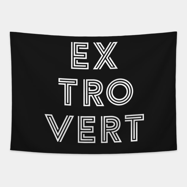 Extrovert - White Print Tapestry by Teeworthy Designs