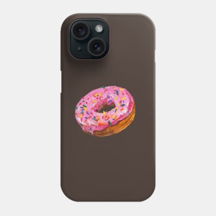 Watercolor of a pink glazed donut Phone Case