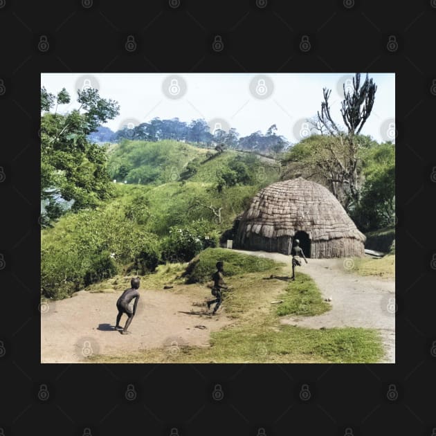 vintage colorized photo of zulu children by In Memory of Jerry Frank