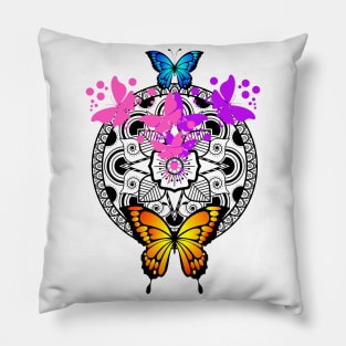 Colorful Butterflies Pattern Pillow