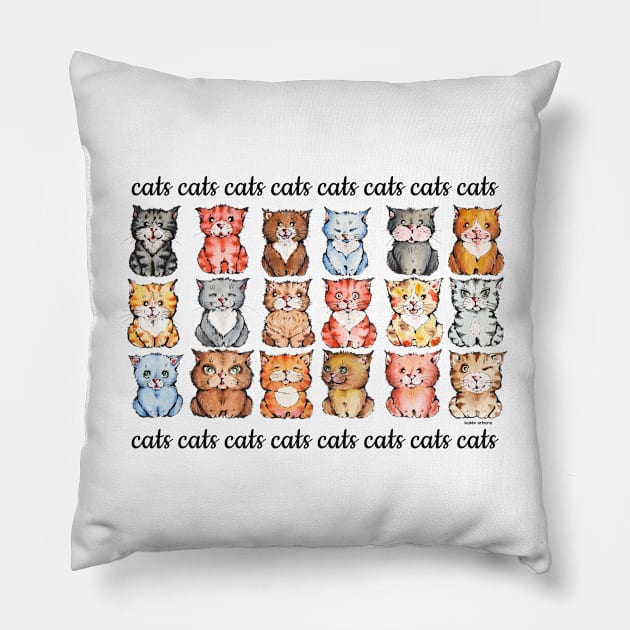 cats, cats, cats Pillow by BobbiArbore