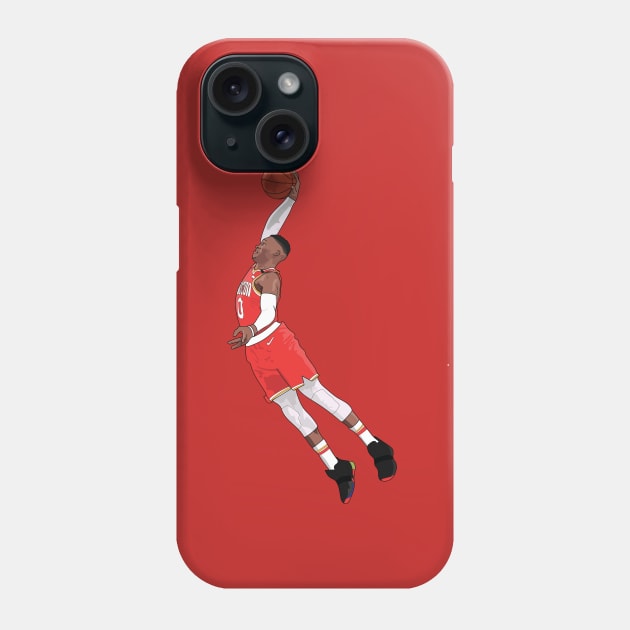 Russell Westbrook Dunk Houston Rockets Phone Case by xavierjfong