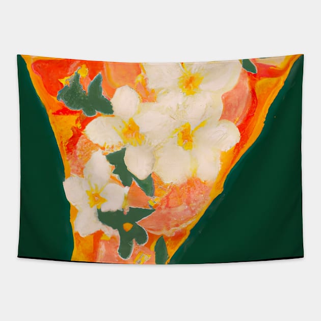 Floral Pizza Tapestry by maxcode