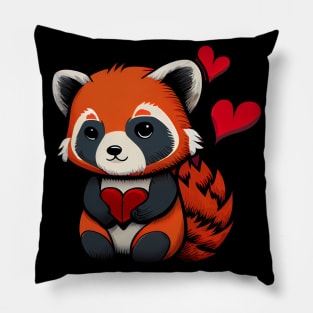 Valentine Red Panda Pillow