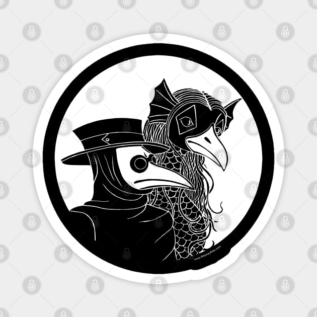 Plague Doctor and Amabie Magnet by R Honey Pots