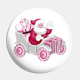 Retro Vintage Pink Santa Claus Pin