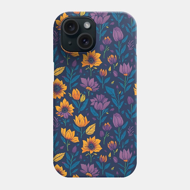 Scandinavian Summer Colorful Spring Flowers Phone Case by star trek fanart and more