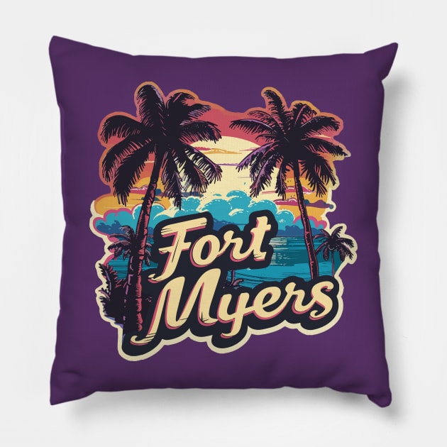 Fort Myers Florida Pillow by VelvetRoom