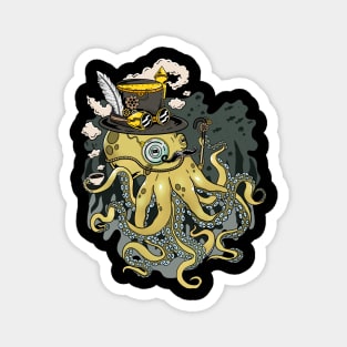 Enigmatic Tinkerer: Steampunk Octopus Magnet