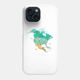 Map of North America Phone Case