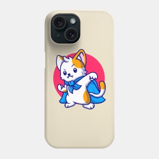 Cute Cat Supe Hero Cartoon Phone Case