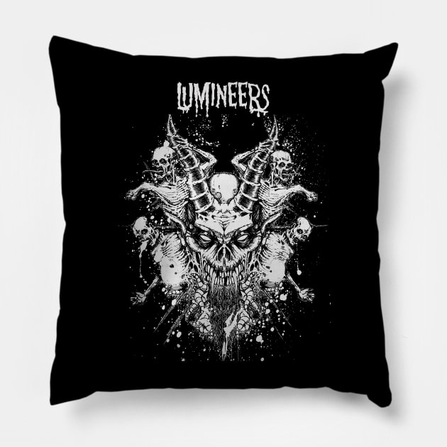 Dragon Skull Play Lumineers Pillow by Teropong Kota