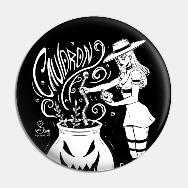 Witchtober Day 2 - cauldron Pin by genyway