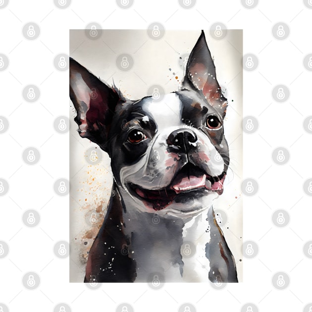 Black and White Boston Terrier by designs4days