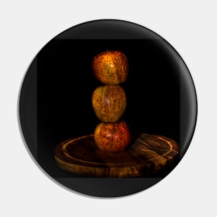 Stacked Apples Still-Life Pin