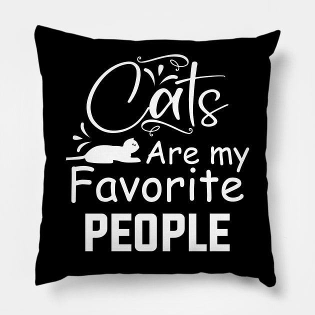 Cats are my favorite people / Funny Pillow by DragonTees