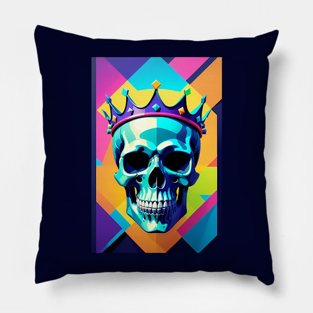 CROWN SKULL HOME DECOR Pillow by vibrain