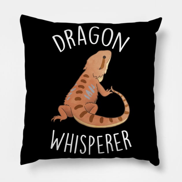 Bearded Dragon Whisperer Pillow by Psitta