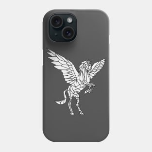 Origami Pegasus Outline on White Phone Case