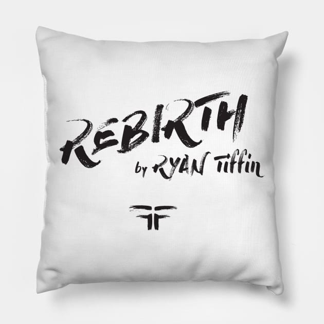 REBIRTH Black Logo #2 by Steve Govern Pillow by Ryan Tiffin