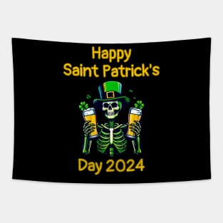 St Patricks Day 2024. Irish Skull Men Tapestry
