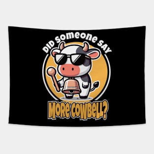 More Cowbell Graphic Tee | Udderly Musical Comic Dark Tapestry