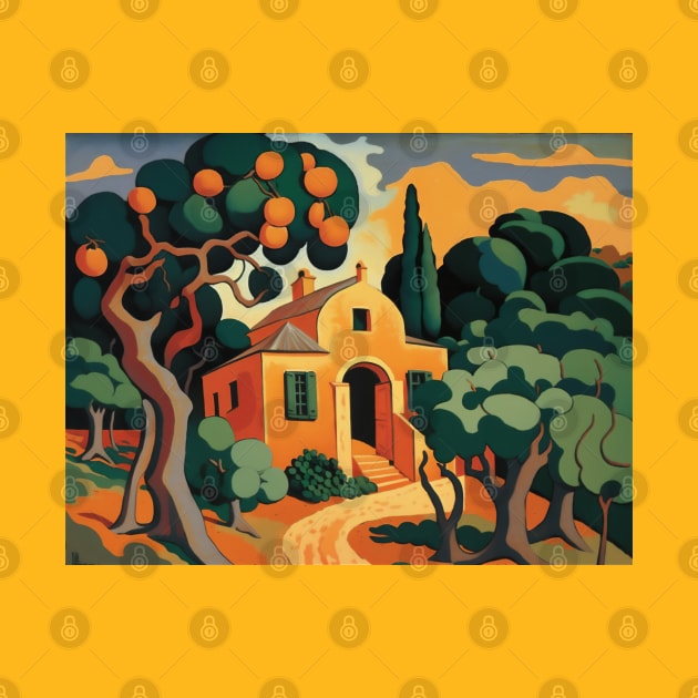 Orange House With Orange Tree by Walter WhatsHisFace