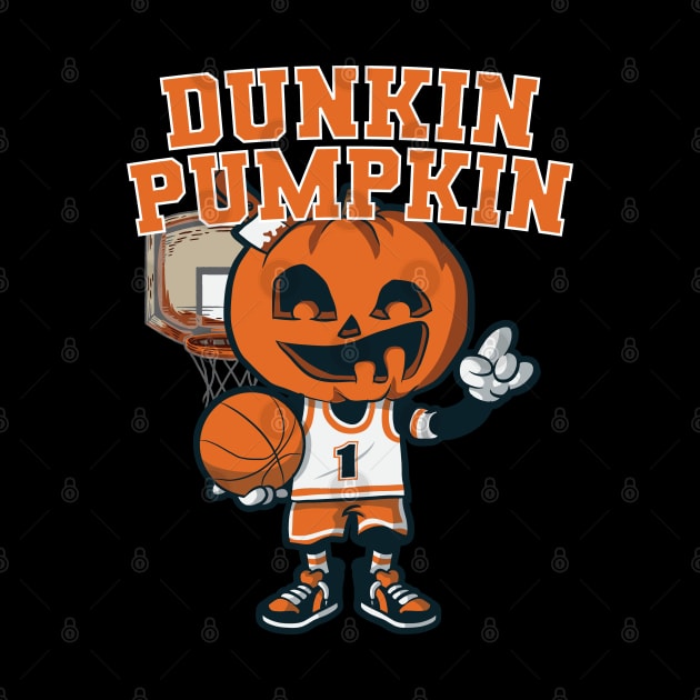 Dunkin Pumpkin Halloween Costume Funny Pumpkin Basketball by pipsmerch