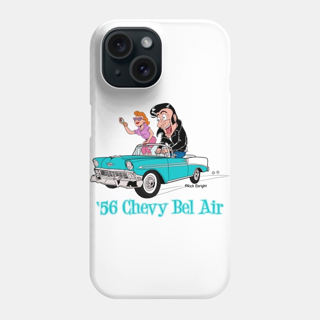 1956 Chevy Bel Air Cartoon Phone Case by AceToons